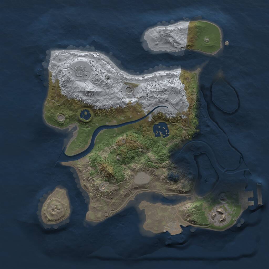 Rust Map: Procedural Map, Size: 2500, Seed: 11998, 6 Monuments
