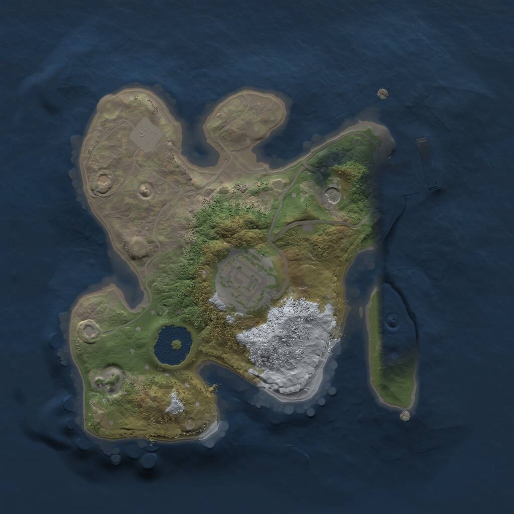 Rust Map: Procedural Map, Size: 2000, Seed: 1708566771, 4 Monuments
