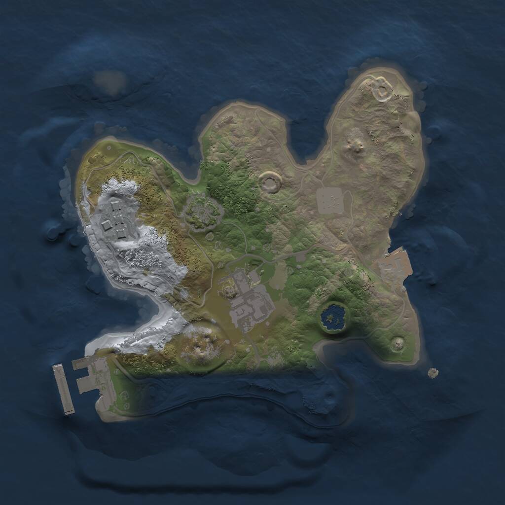 Rust Map: Procedural Map, Size: 2000, Seed: 56256423, 5 Monuments