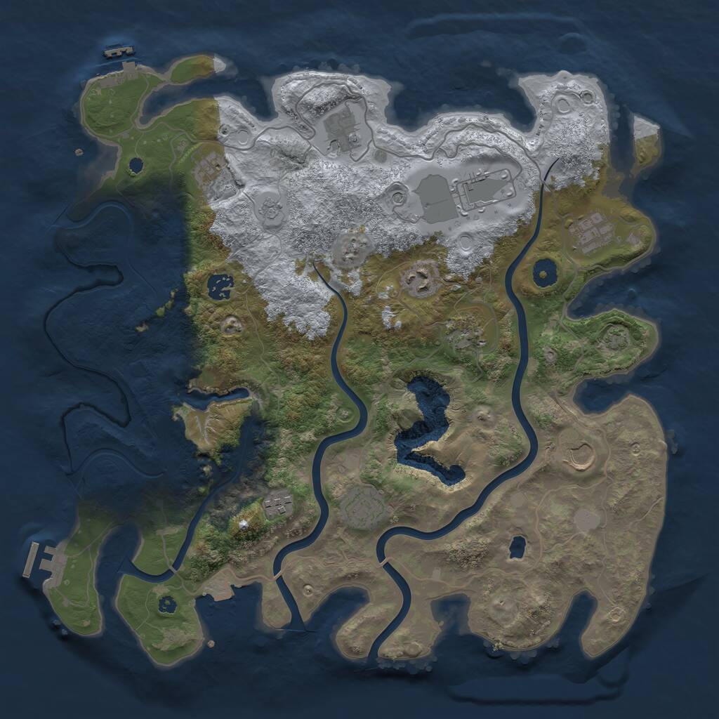 Rust Map: Procedural Map, Size: 4005, Seed: 2007086292, 16 Monuments