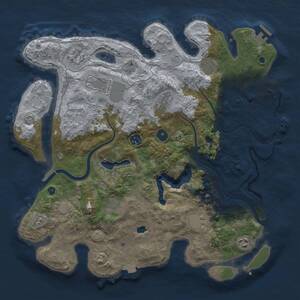 Thumbnail Rust Map: Procedural Map, Size: 4000, Seed: 2044439276, 15 Monuments