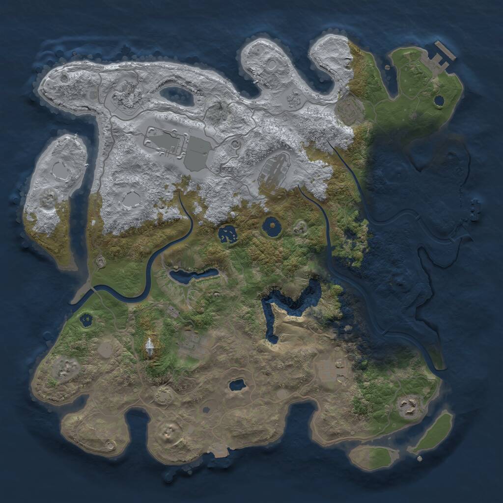 Rust Map: Procedural Map, Size: 4000, Seed: 2044439276, 15 Monuments