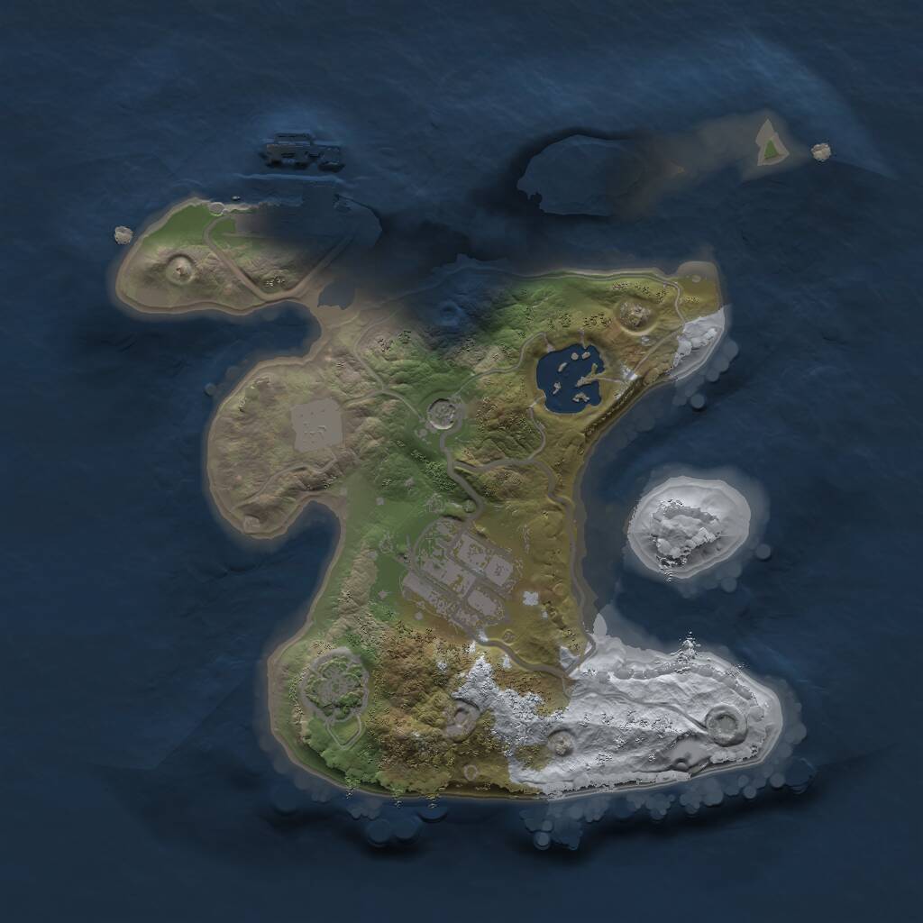 Rust Map: Procedural Map, Size: 2000, Seed: 64654, 6 Monuments