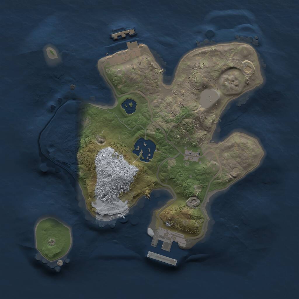 Rust Map: Procedural Map, Size: 2000, Seed: 734576355, 4 Monuments