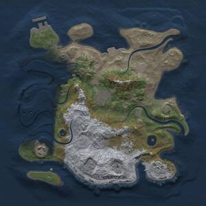 Thumbnail Rust Map: Procedural Map, Size: 3000, Seed: 1897520419, 9 Monuments
