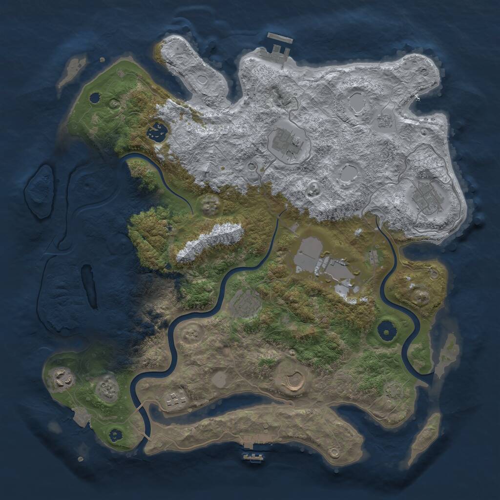 Rust Map: Procedural Map, Size: 3900, Seed: 1572012159, 14 Monuments