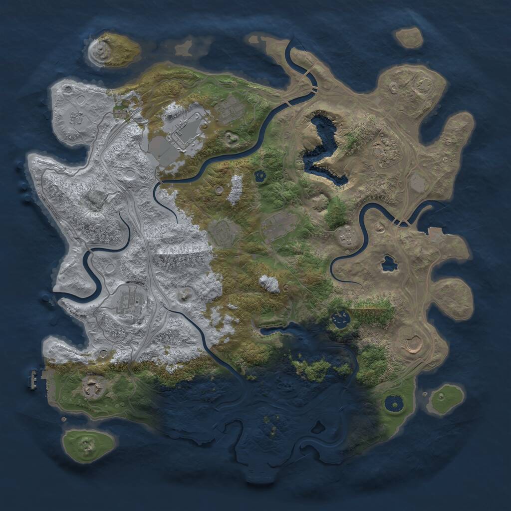 Rust Map: Procedural Map, Size: 4250, Seed: 554826982, 16 Monuments