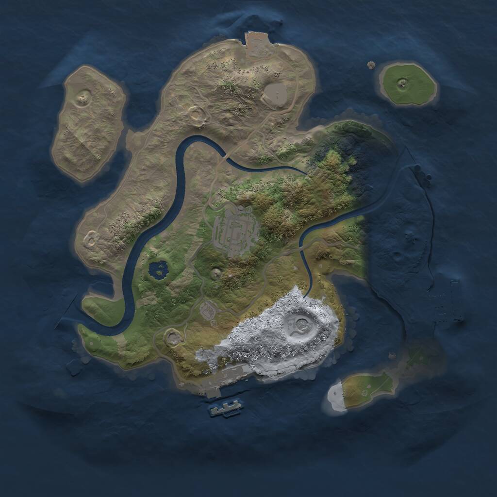 Rust Map: Procedural Map, Size: 2500, Seed: 34232, 5 Monuments