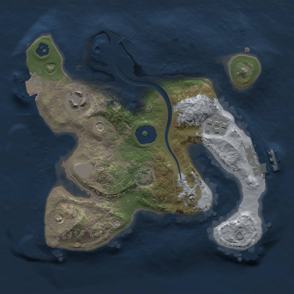 Rust Map: Procedural Map, Size: 2200, Seed: 679086098, 6 Monuments