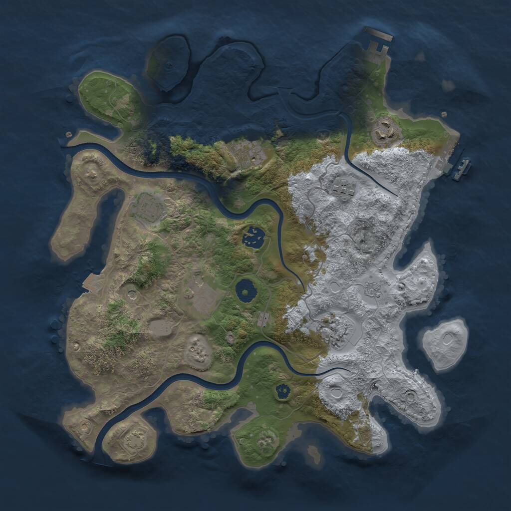 Rust Map: Procedural Map, Size: 3500, Seed: 475023234, 13 Monuments