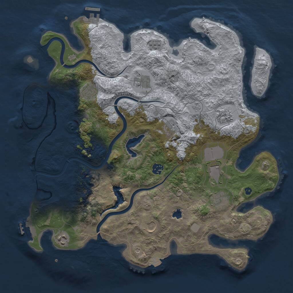 Rust Map: Procedural Map, Size: 4000, Seed: 1348997197, 16 Monuments