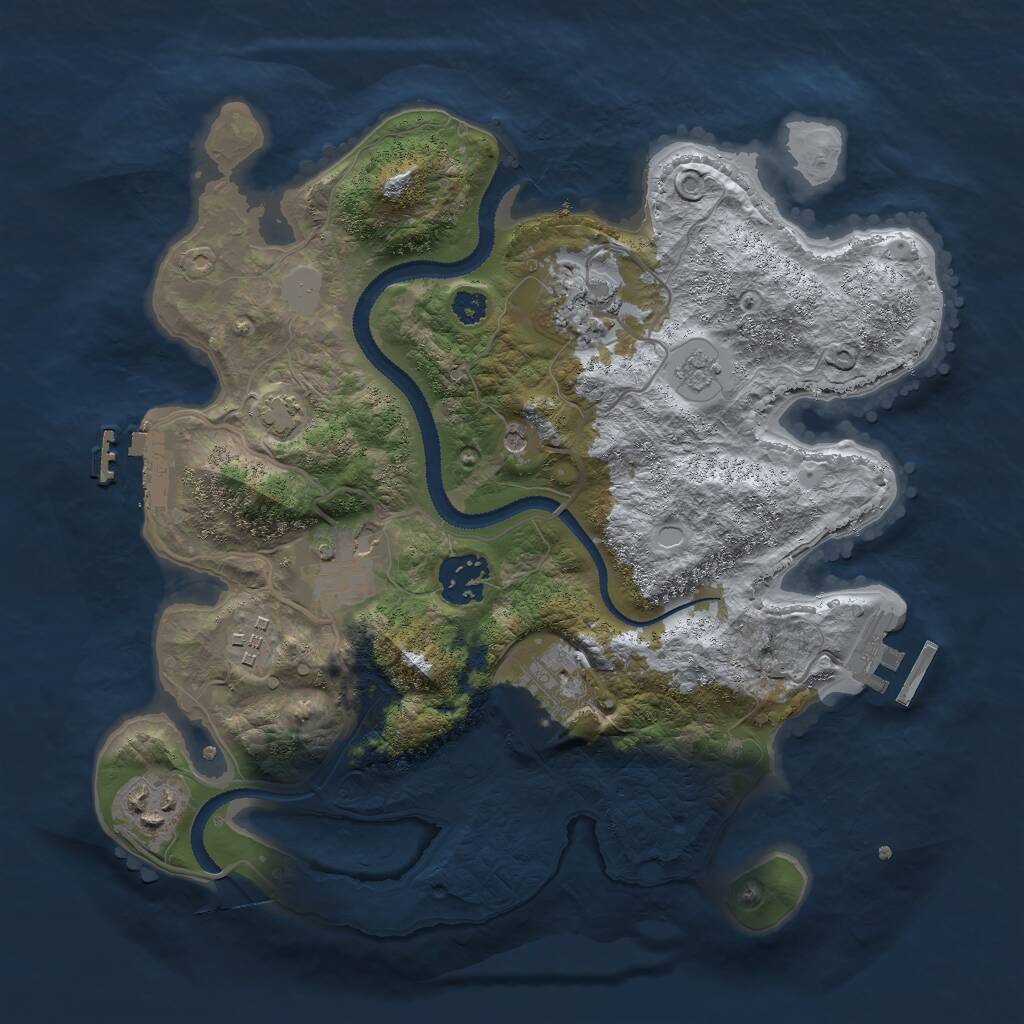 Rust Map: Procedural Map, Size: 3000, Seed: 467147874, 12 Monuments