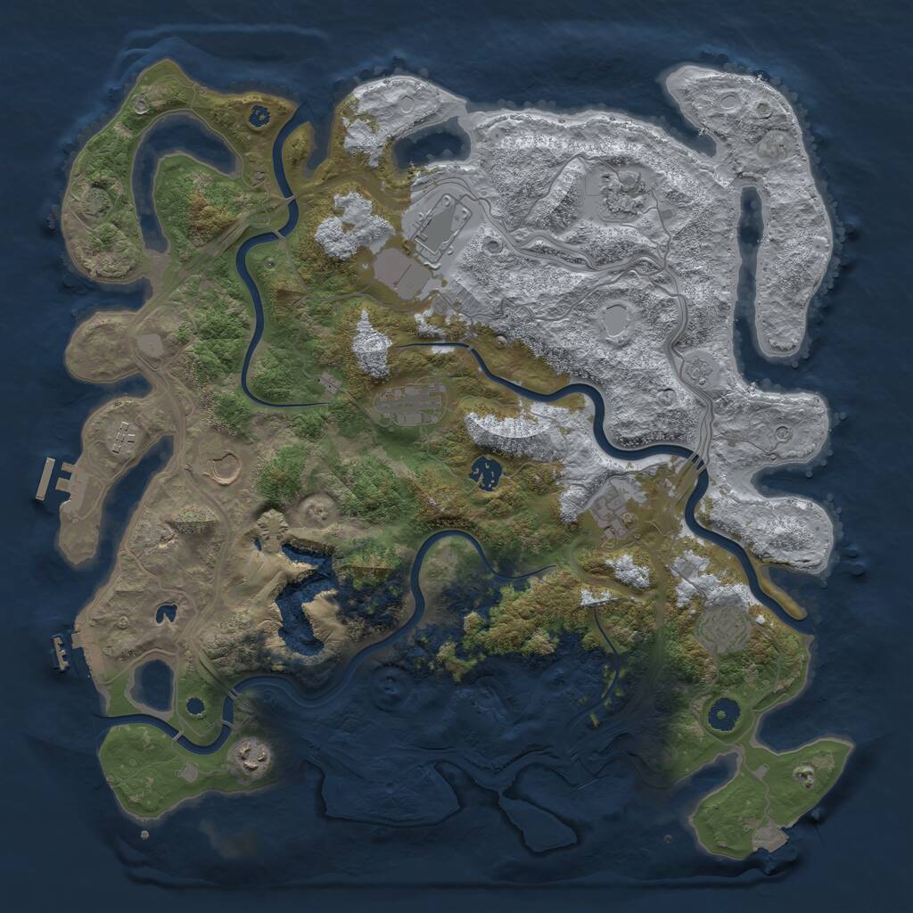 Rust Map: Procedural Map, Size: 4300, Seed: 942462931, 15 Monuments