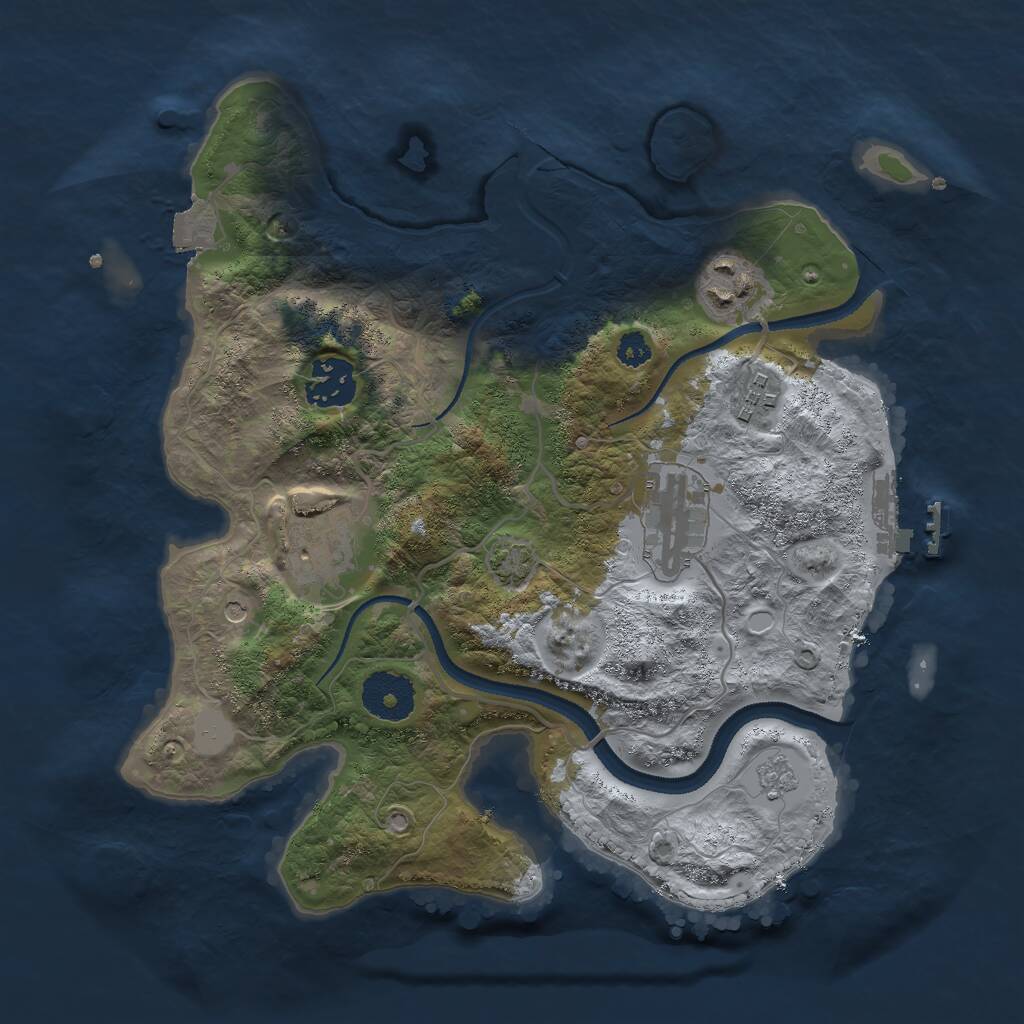 Rust Map: Procedural Map, Size: 3000, Seed: 1947285, 10 Monuments