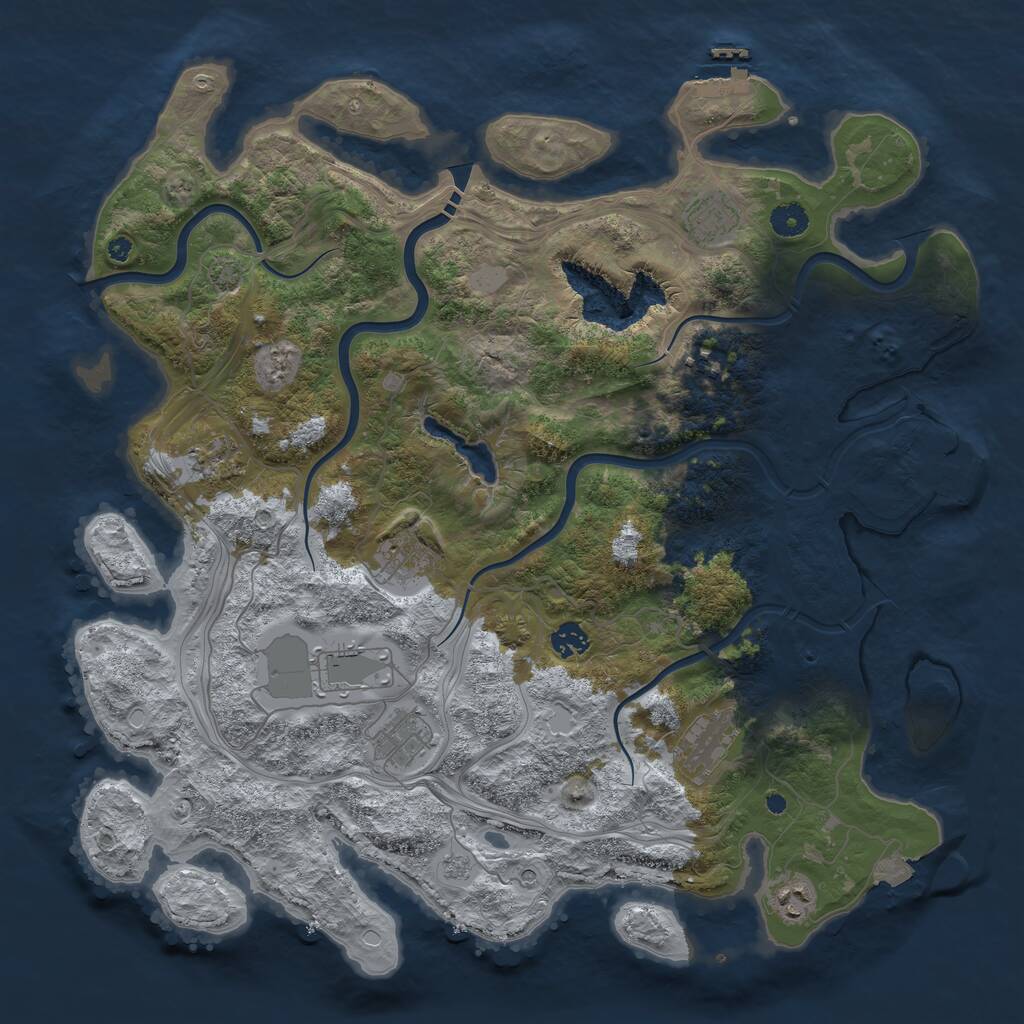 Rust Map: Procedural Map, Size: 4300, Seed: 1254969270, 15 Monuments
