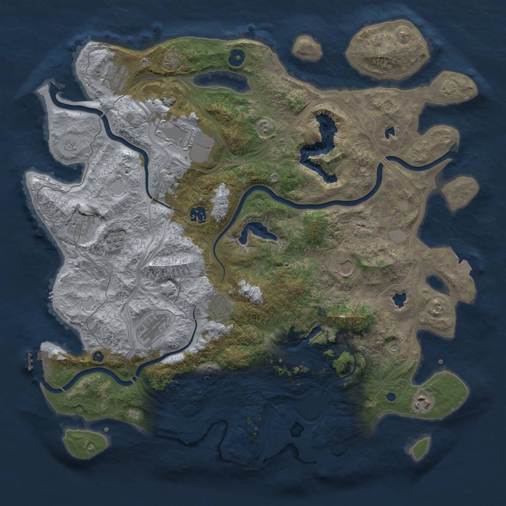 Rust Map: Procedural Map, Size: 4500, Seed: 554826982, 15 Monuments