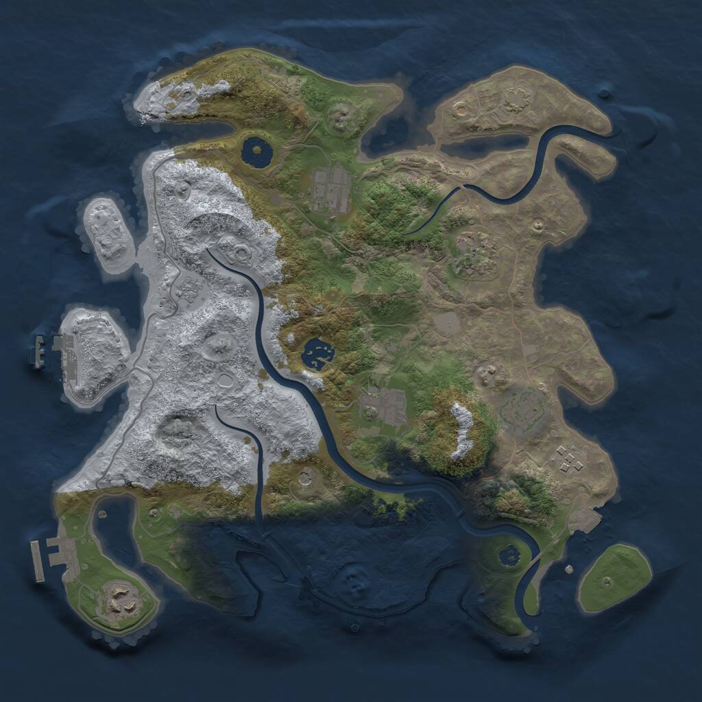 Rust Map: Procedural Map, Size: 3400, Seed: 78869, 13 Monuments