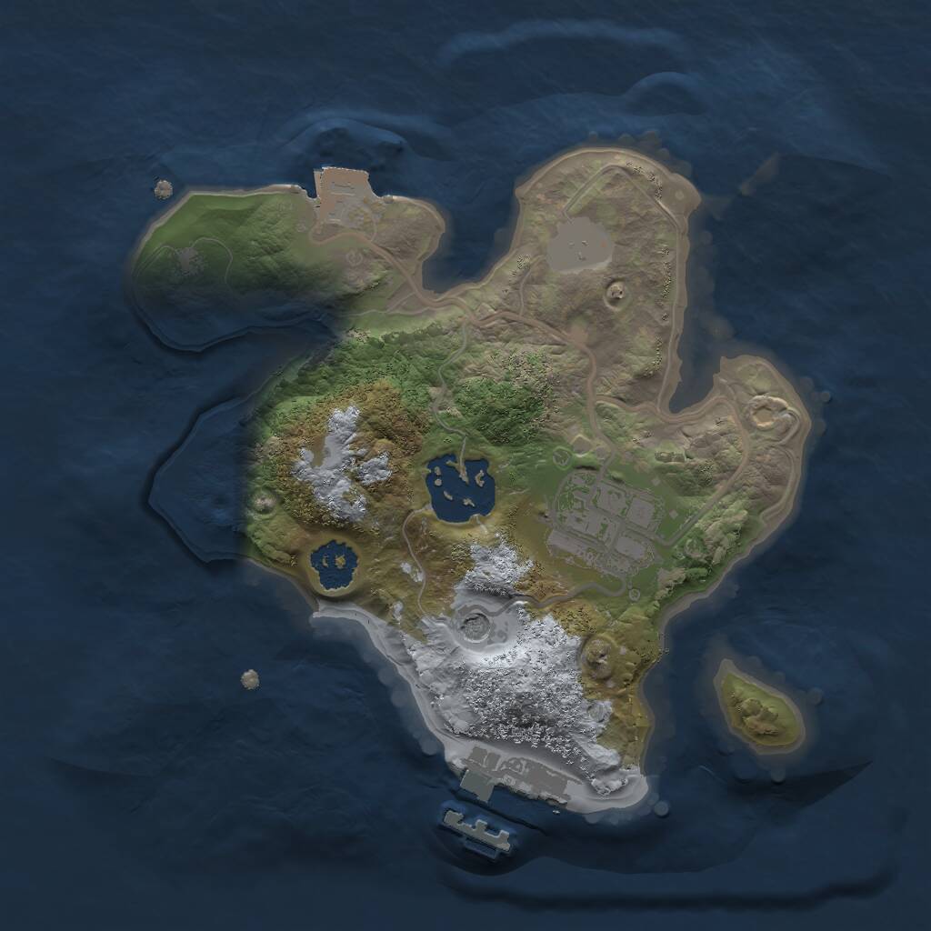 Rust Map: Procedural Map, Size: 2000, Seed: 662076507, 5 Monuments