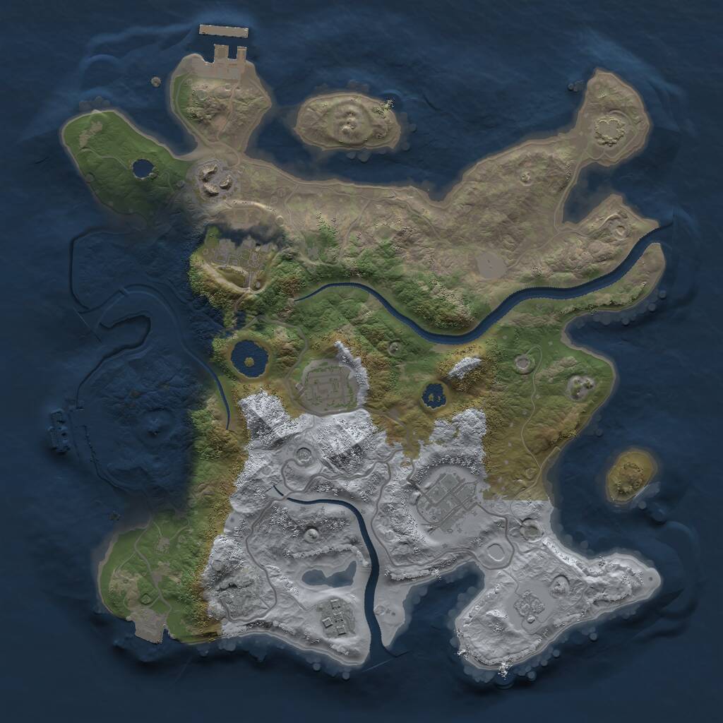Rust Map: Procedural Map, Size: 3000, Seed: 123145, 11 Monuments