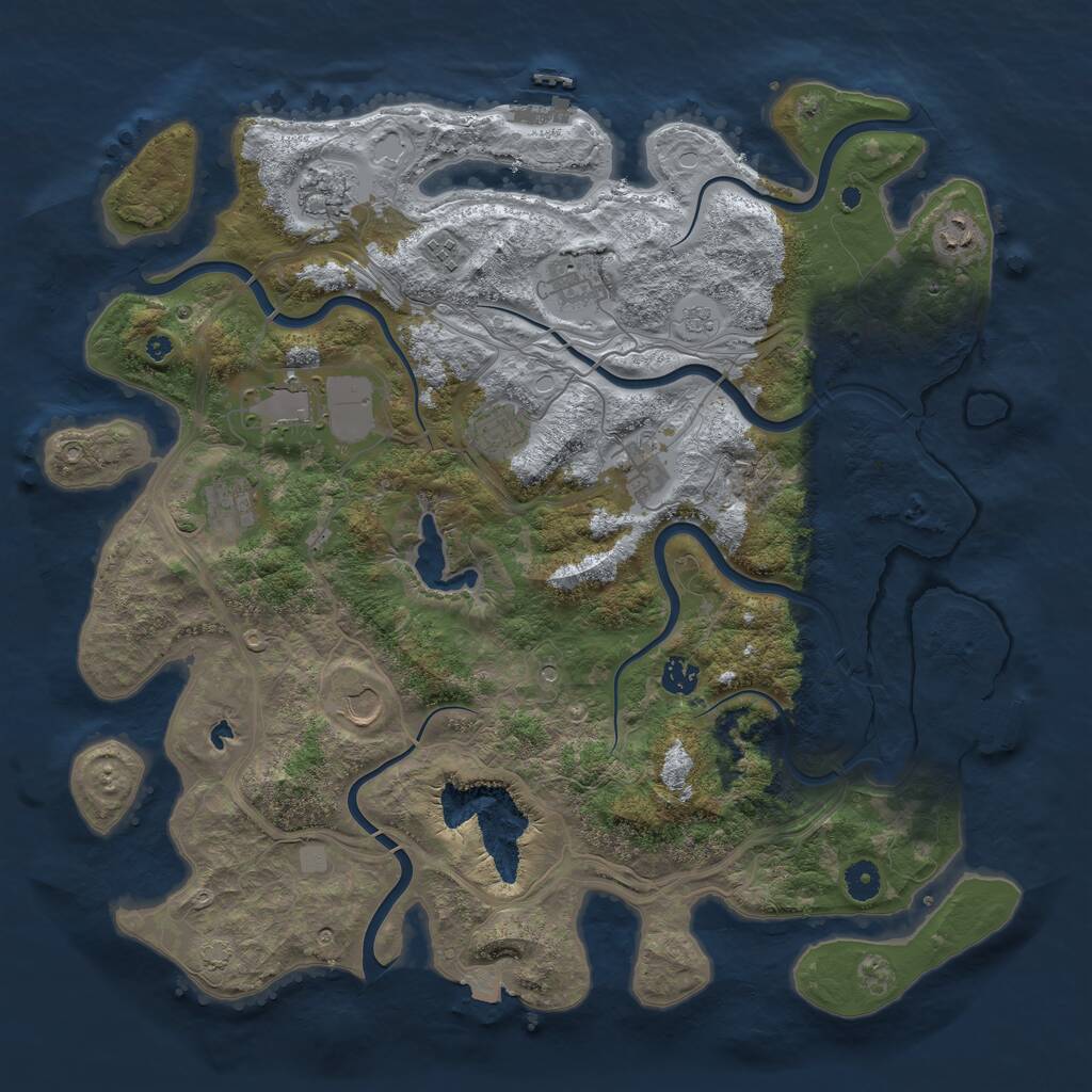 Rust Map: Procedural Map, Size: 4350, Seed: 3131319, 16 Monuments