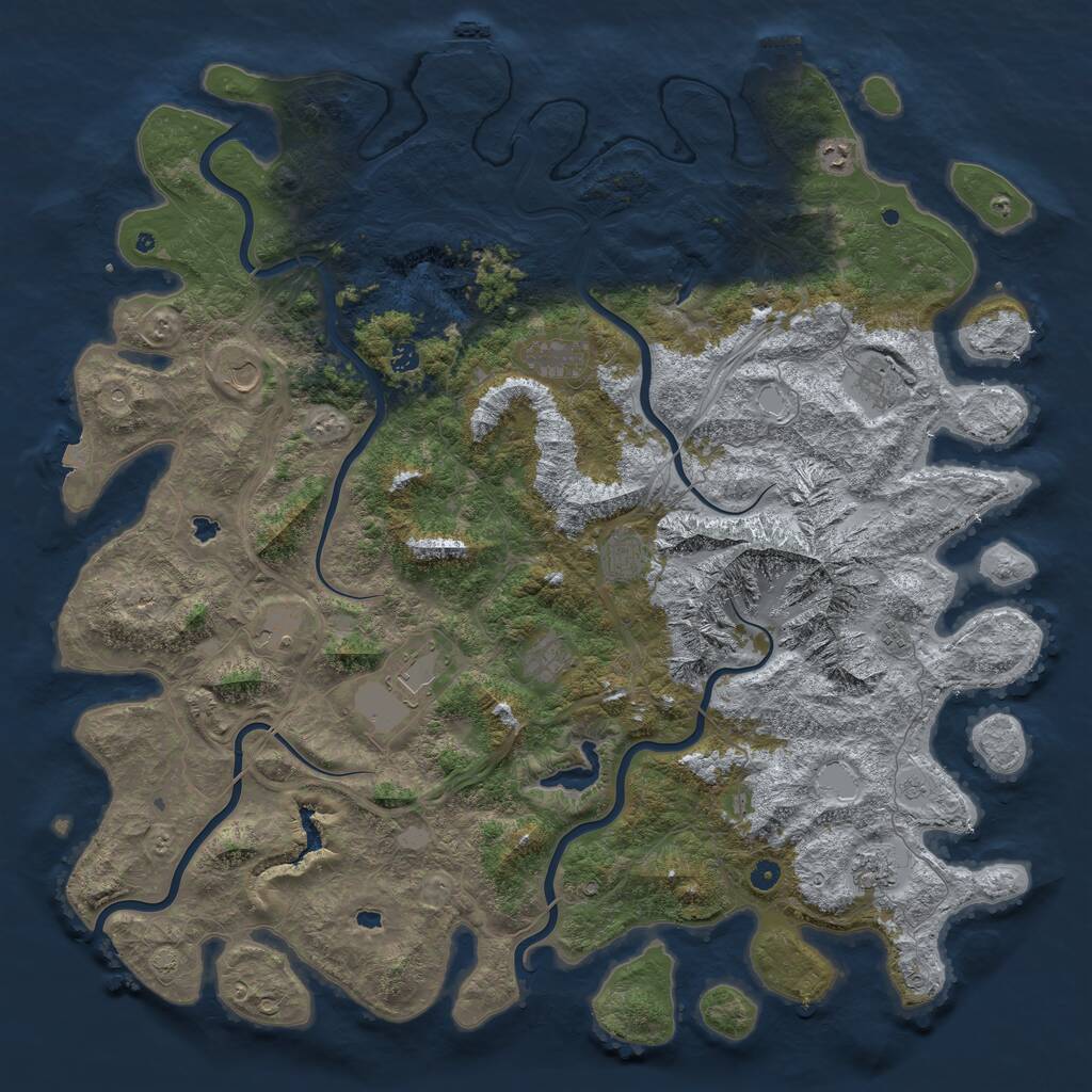 Rust Map: Procedural Map, Size: 5500, Seed: 142, 17 Monuments