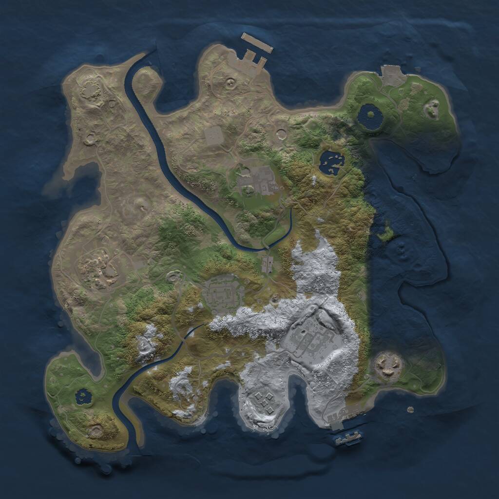 Rust Map: Procedural Map, Size: 3000, Seed: 1708566771, 12 Monuments