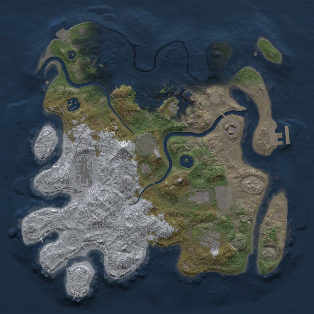 Rust Map: Procedural Map, Size: 3500, Seed: 451726498, 13 Monuments