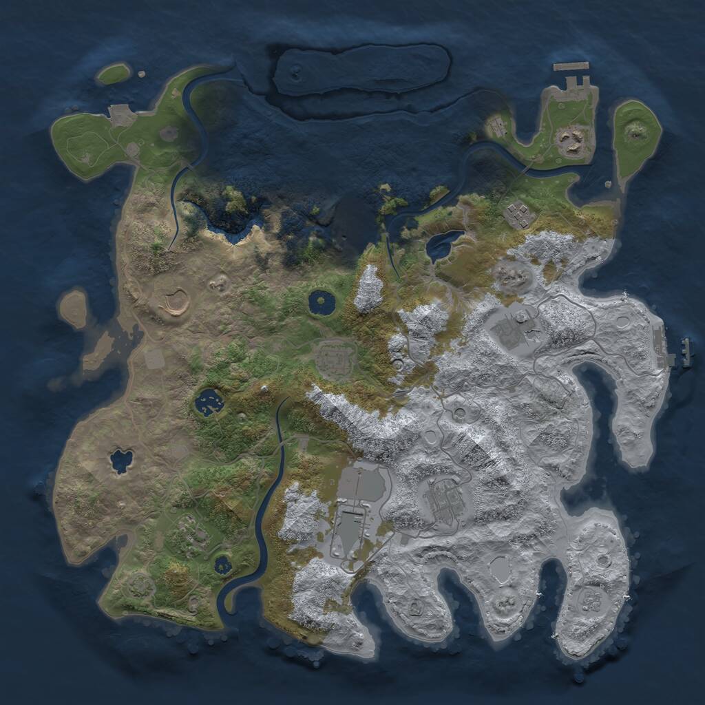 Rust Map: Procedural Map, Size: 4000, Seed: 992159713, 16 Monuments