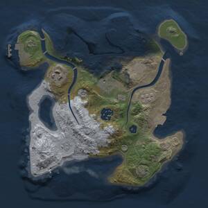Thumbnail Rust Map: Procedural Map, Size: 2500, Seed: 1224628527, 10 Monuments