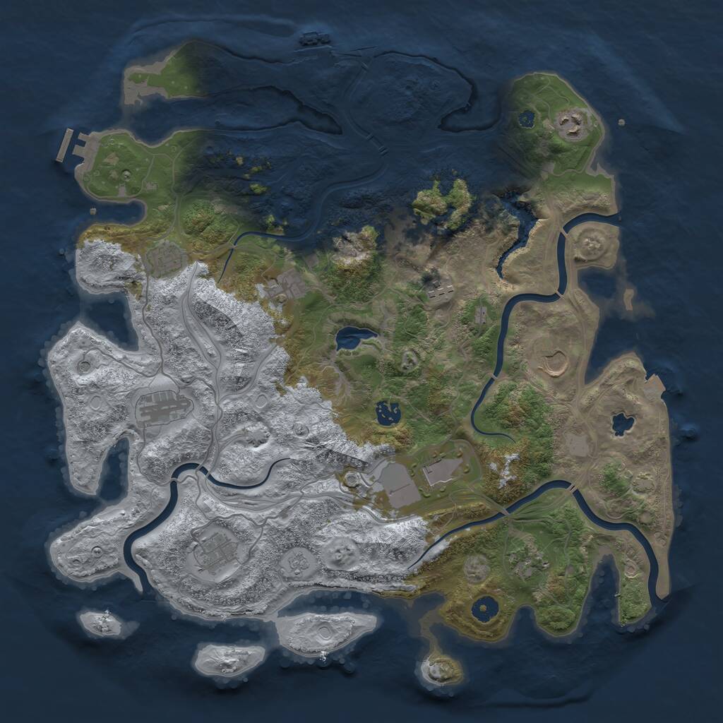 Rust Map: Procedural Map, Size: 4250, Seed: 2110432233, 17 Monuments