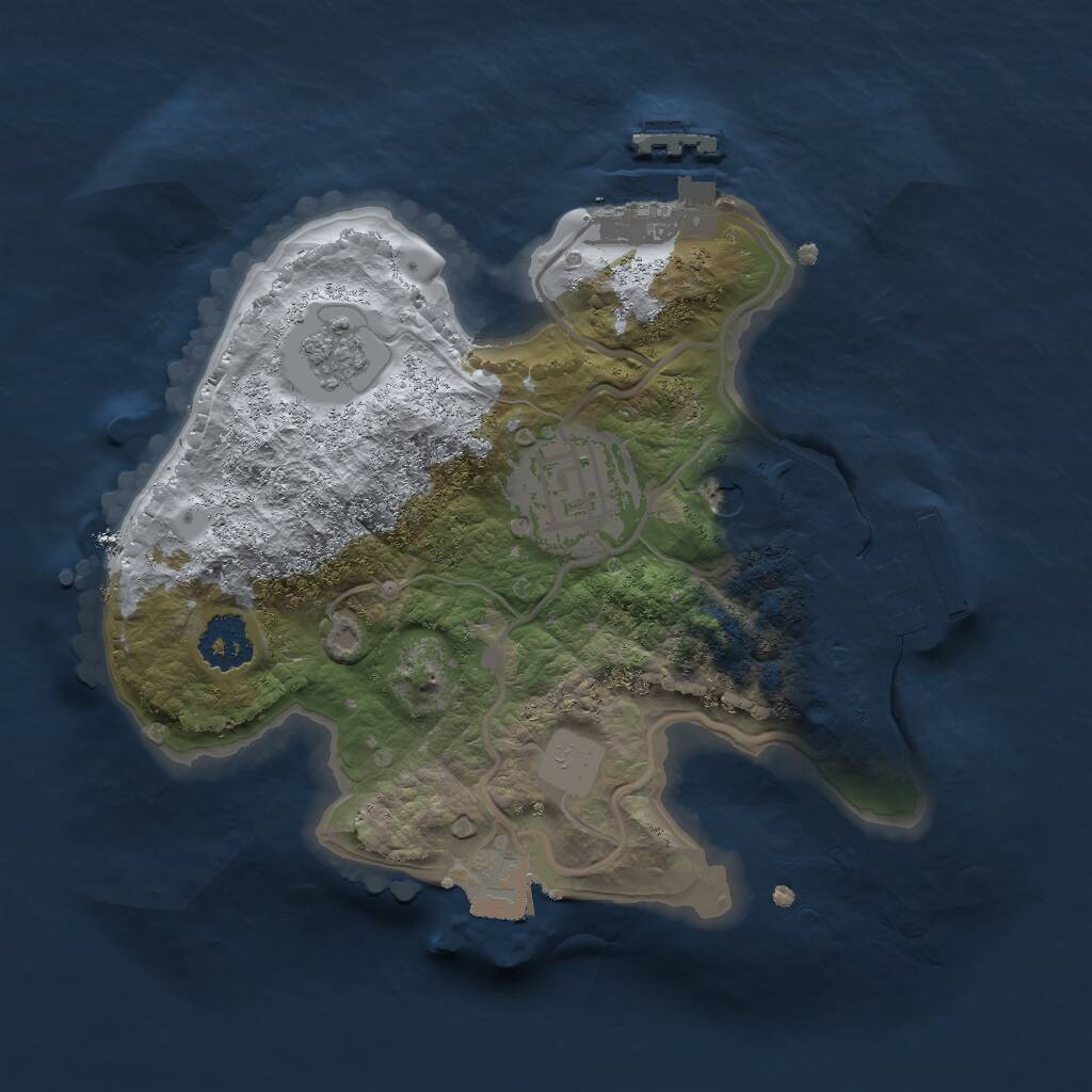 Rust Map: Procedural Map, Size: 2000, Seed: 851717897, 6 Monuments