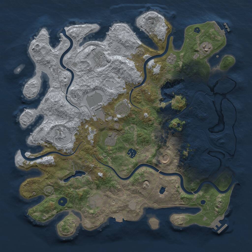 Rust Map: Procedural Map, Size: 4200, Seed: 69696767, 16 Monuments