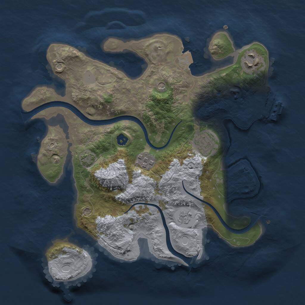 Rust Map: Procedural Map, Size: 2700, Seed: 1787054477, 8 Monuments