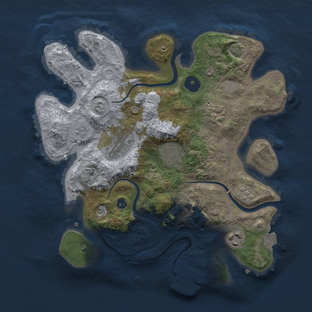 Rust Map: Procedural Map, Size: 3000, Seed: 1341048252, 10 Monuments