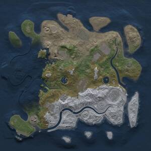 Thumbnail Rust Map: Procedural Map, Size: 3500, Seed: 121549, 15 Monuments