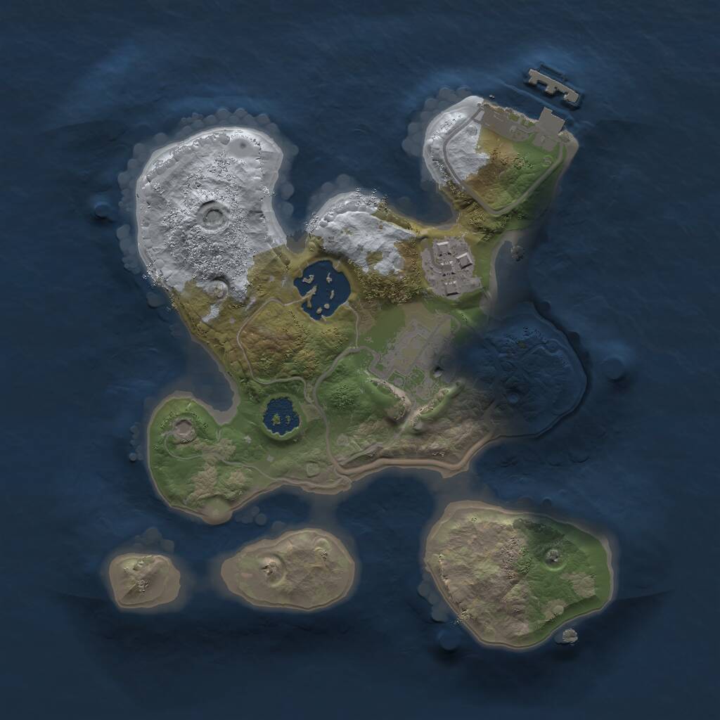 Rust Map: Procedural Map, Size: 2000, Seed: 52994770, 5 Monuments