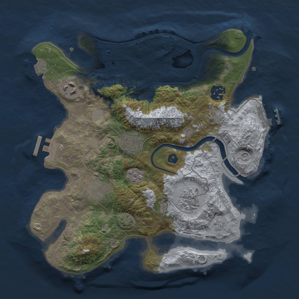 Rust Map: Procedural Map, Size: 3000, Seed: 612025362, 12 Monuments