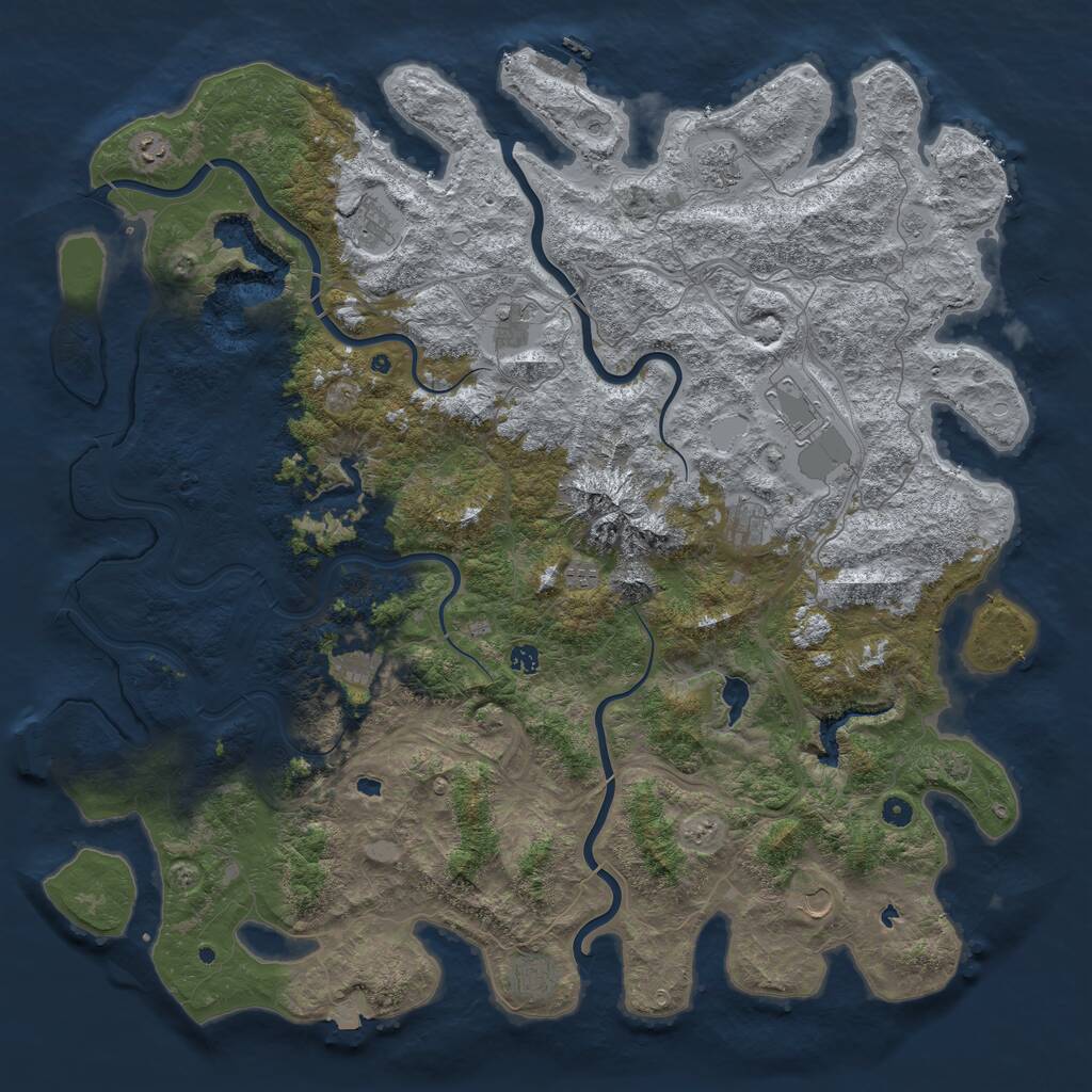 Rust Map: Procedural Map, Size: 5500, Seed: 1564, 17 Monuments