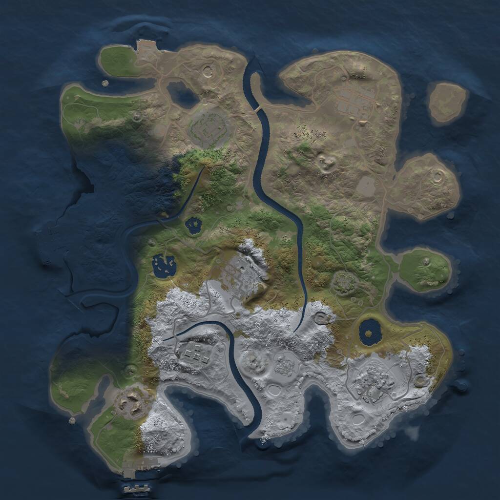 Rust Map: Procedural Map, Size: 3000, Seed: 627919762, 13 Monuments