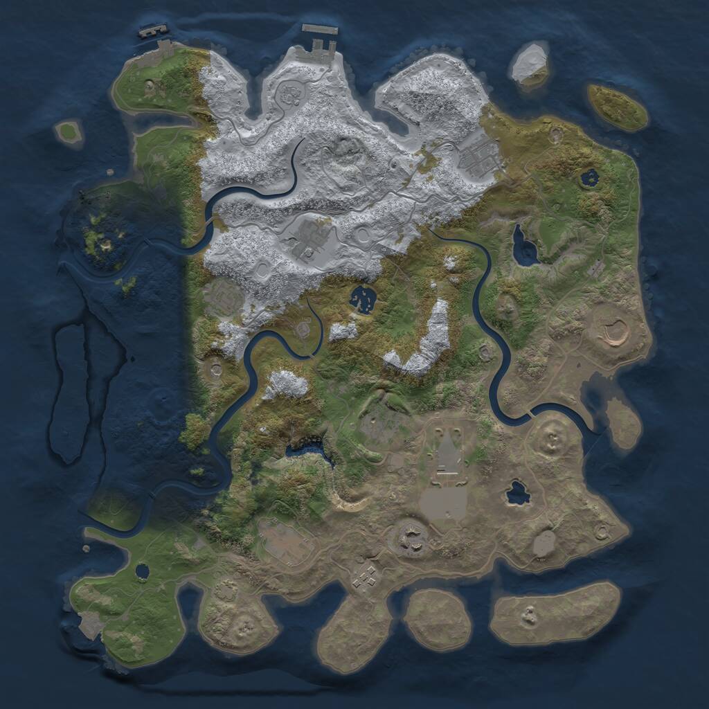 Rust Map: Procedural Map, Size: 4000, Seed: 723626881, 16 Monuments