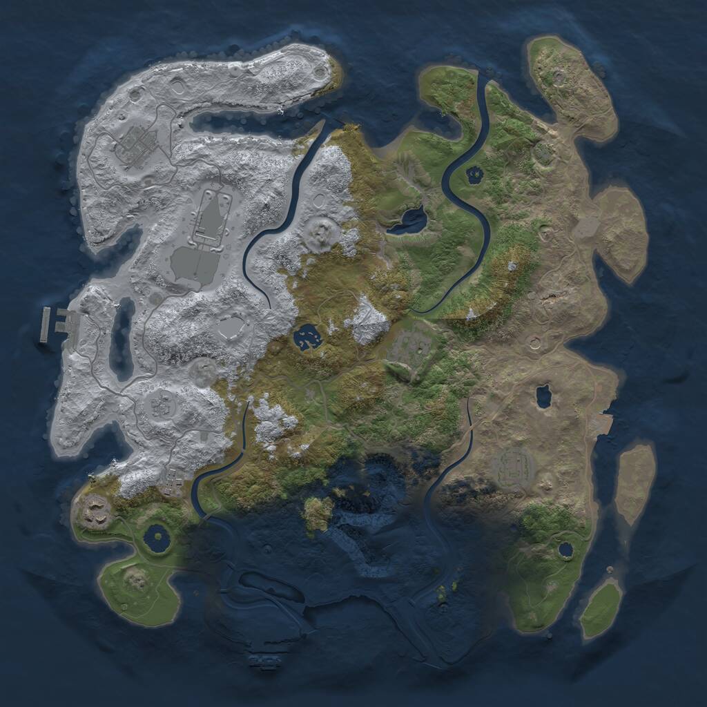 Rust Map: Procedural Map, Size: 4000, Seed: 8182026, 13 Monuments