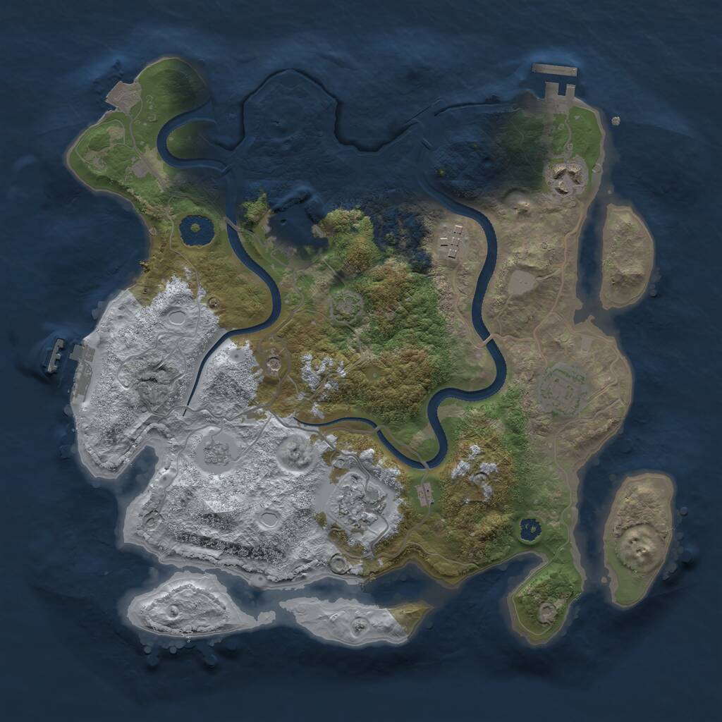 Rust Map: Procedural Map, Size: 3264, Seed: 481997, 11 Monuments
