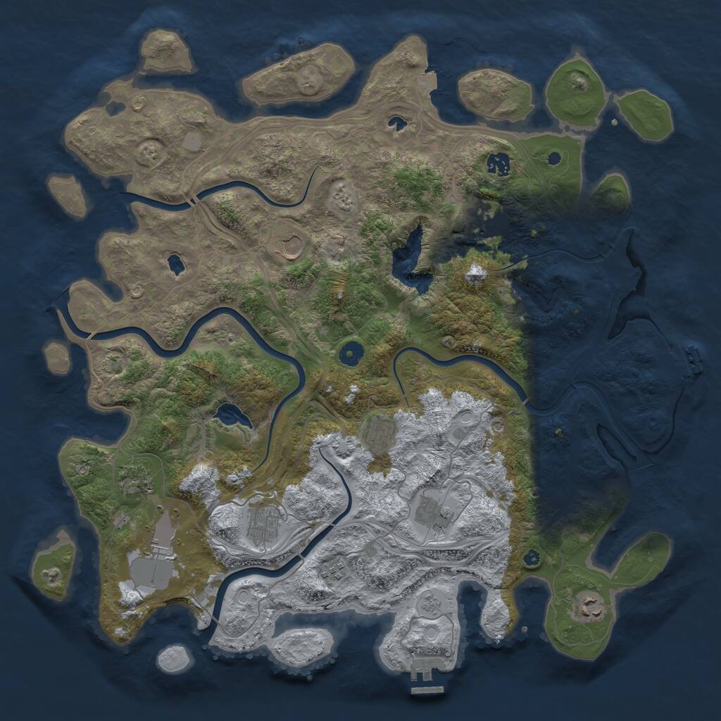 Rust Map: Procedural Map, Size: 4500, Seed: 1559715511, 16 Monuments