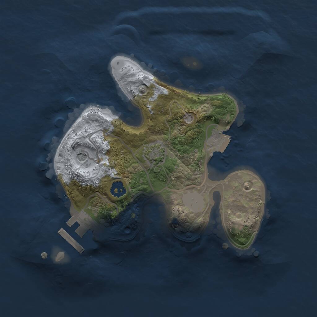 Rust Map: Procedural Map, Size: 2000, Seed: 2128098606, 4 Monuments