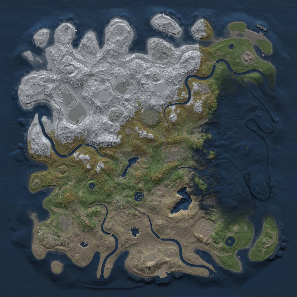 Rust Map: Procedural Map, Size: 4500, Seed: 792804532, 14 Monuments