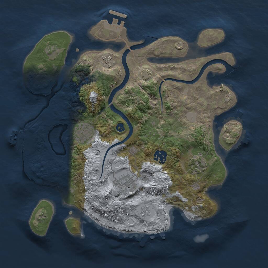 Rust Map: Procedural Map, Size: 3000, Seed: 832347248, 11 Monuments