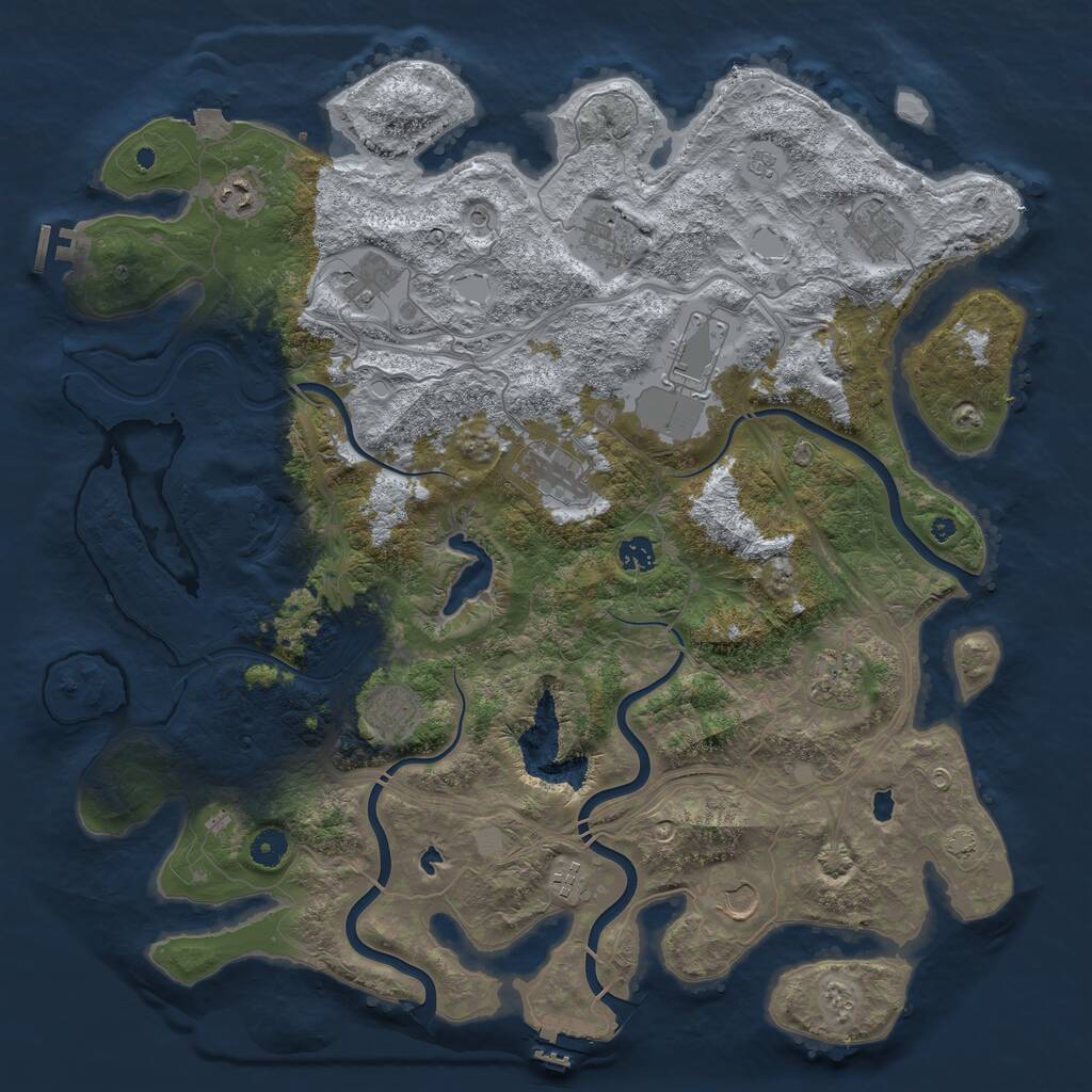 Rust Map: Procedural Map, Size: 4500, Seed: 2016044241, 17 Monuments