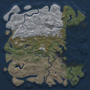 Thumbnail Rust Map: Procedural Map, Size: 6000, Seed: 1214490233, 17 Monuments