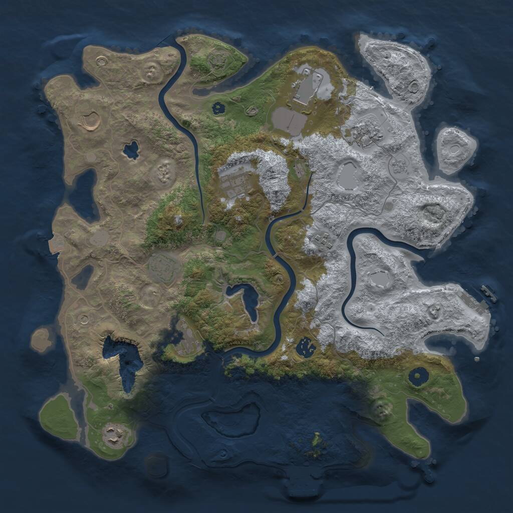 Rust Map: Procedural Map, Size: 4000, Seed: 543916274, 15 Monuments