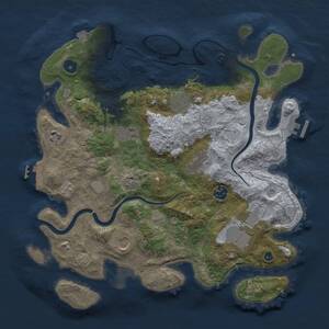 Thumbnail Rust Map: Procedural Map, Size: 3700, Seed: 561459540, 14 Monuments